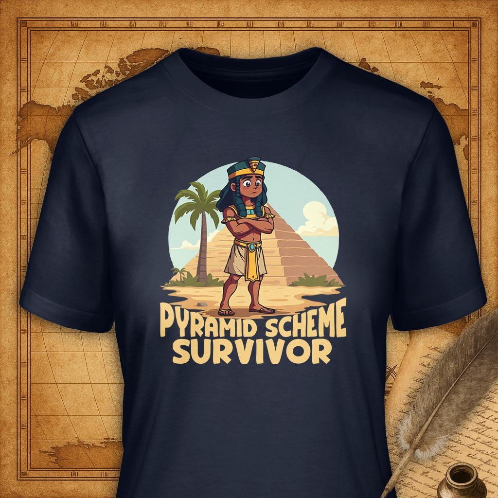 Pyramid Scheme Survivor T-Shirt-T-Shirt-My Store-Navy-S-Ink and Empire