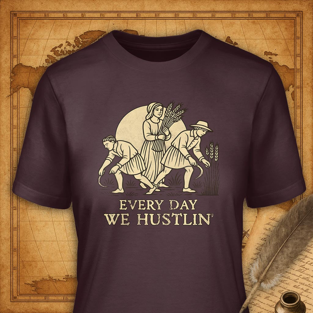 Every day we hustlin' T-Shirt-T-Shirt-My Store-Maroon-S-Ink and Empire