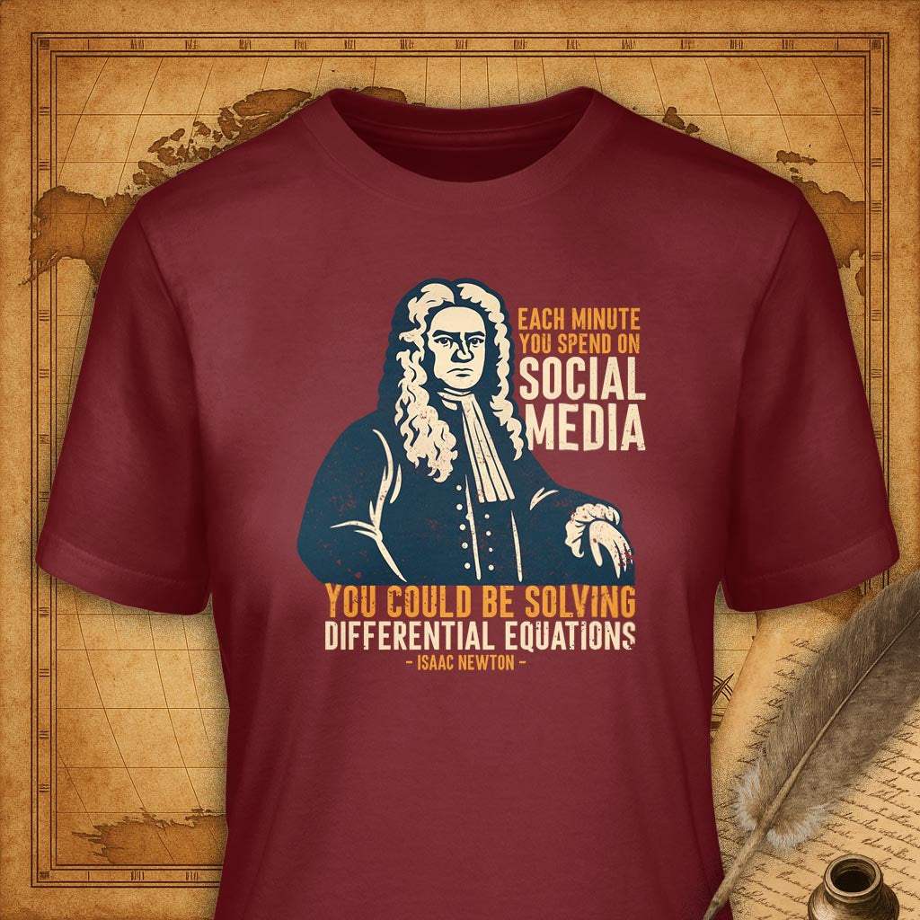 Isaac Newton T-Shirt-T-Shirt-My Store-Cardinal-S-Ink and Empire