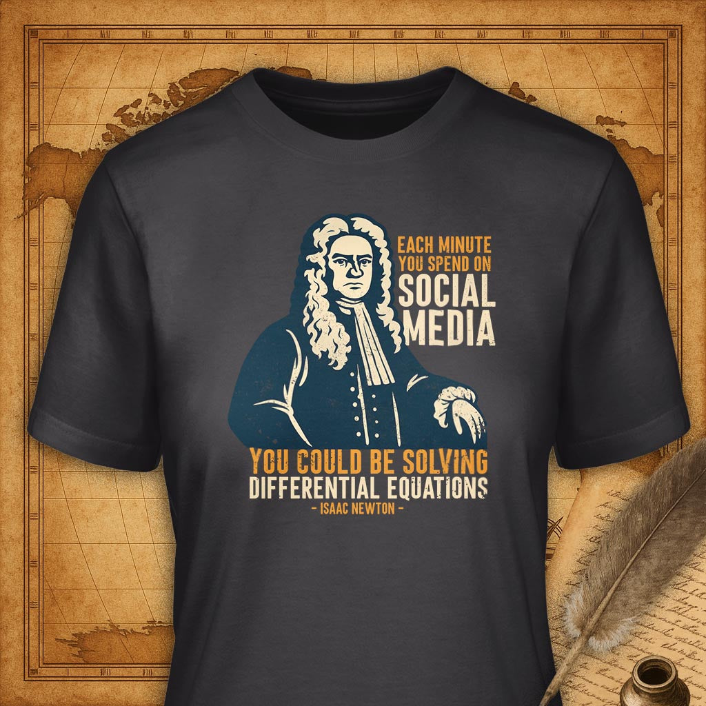 Isaac Newton T-Shirt-T-Shirt-My Store-Dark Grey-S-Ink and Empire
