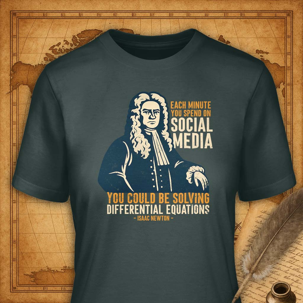 Isaac Newton T-Shirt-T-Shirt-My Store-Forest Green-S-Ink and Empire