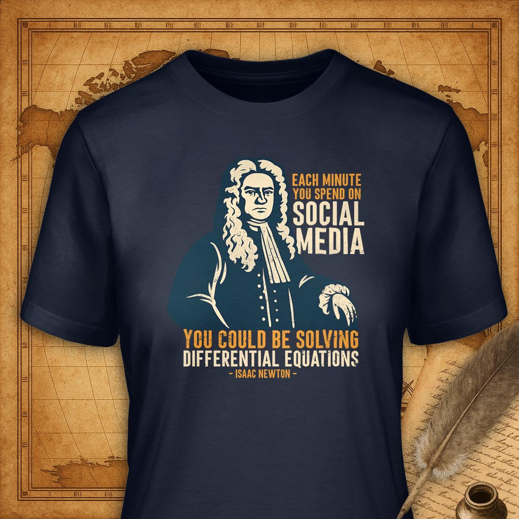 Isaac Newton T-Shirt-T-Shirt-My Store-Navy-S-Ink and Empire