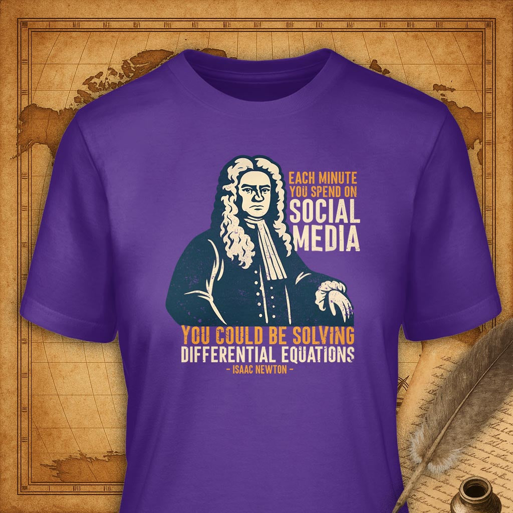 Isaac Newton T-Shirt-T-Shirt-My Store-Purple-S-Ink and Empire