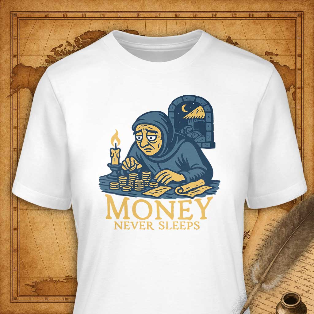 Money never sleeps T-Shirt-T-Shirt-My Store-White-S-Ink and Empire