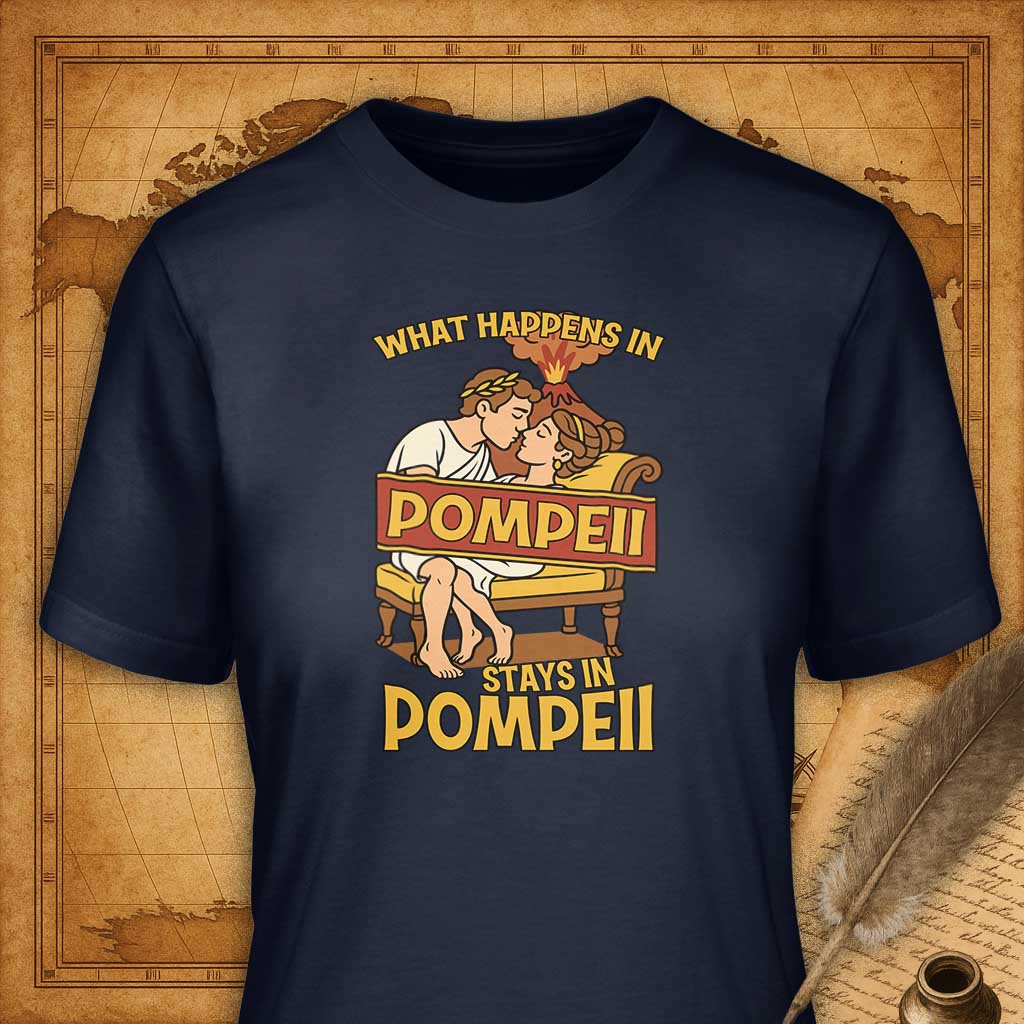 What happens in Pompeii stays in Pompeii T-Shirt-T-Shirt-My Store-Navy-S-Ink and Empire