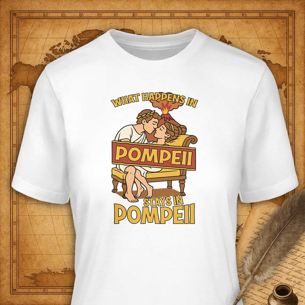 What happens in Pompeii stays in Pompeii T-Shirt-T-Shirt-My Store-White-S-Ink and Empire