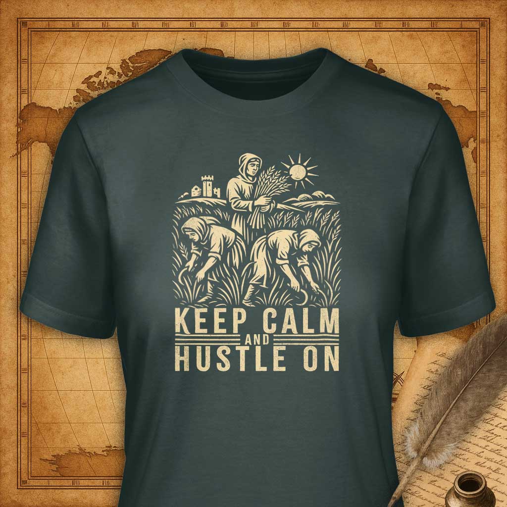 Keep calm and hustle on T-Shirt-T-Shirt-My Store-Forest Green-S-Ink and Empire