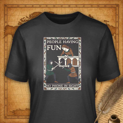 People having fun no phone in sight T-Shirt-T-Shirt-My Store-Dark Grey-S-Ink and Empire
