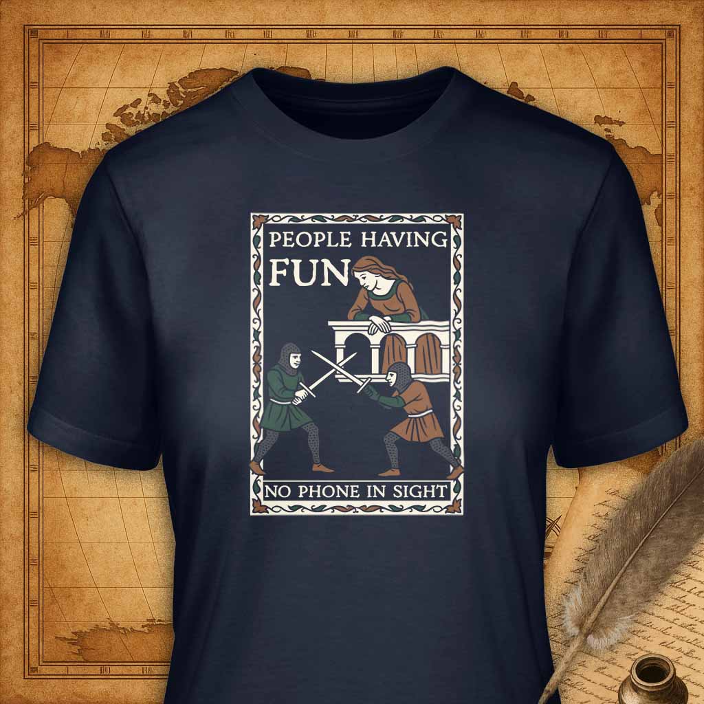 People having fun no phone in sight T-Shirt-T-Shirt-My Store-Navy-S-Ink and Empire