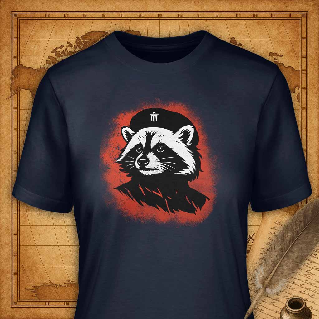 Raccoon Che T-Shirt-T-Shirt-My Store-Navy-S-Ink and Empire