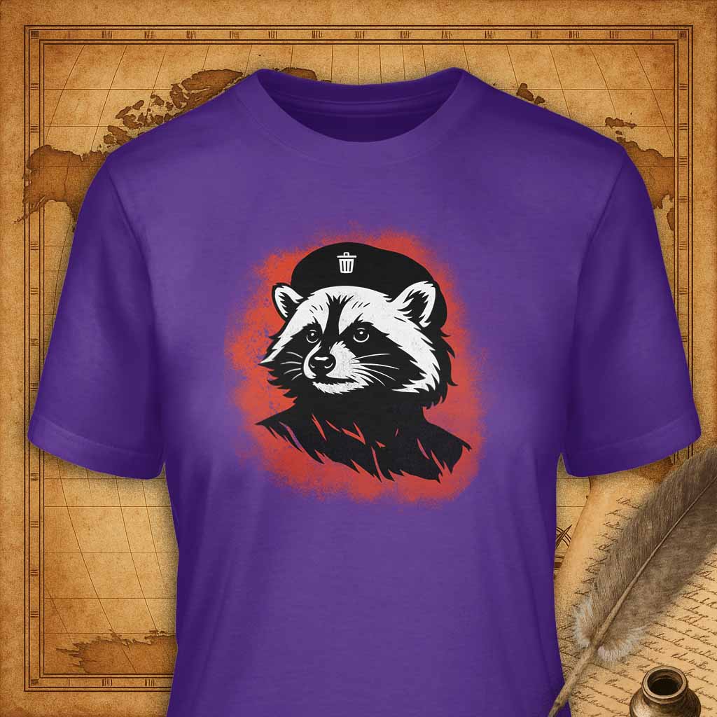 Raccoon Che T-Shirt-T-Shirt-My Store-Purple-S-Ink and Empire