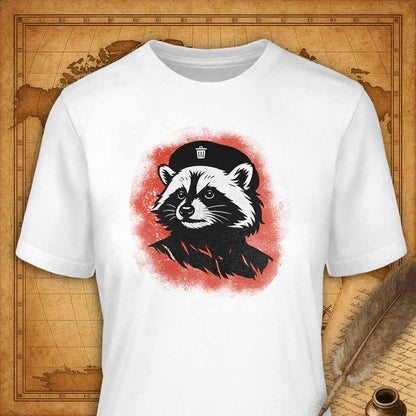 Raccoon Che T-Shirt-T-Shirt-My Store-White-S-Ink and Empire