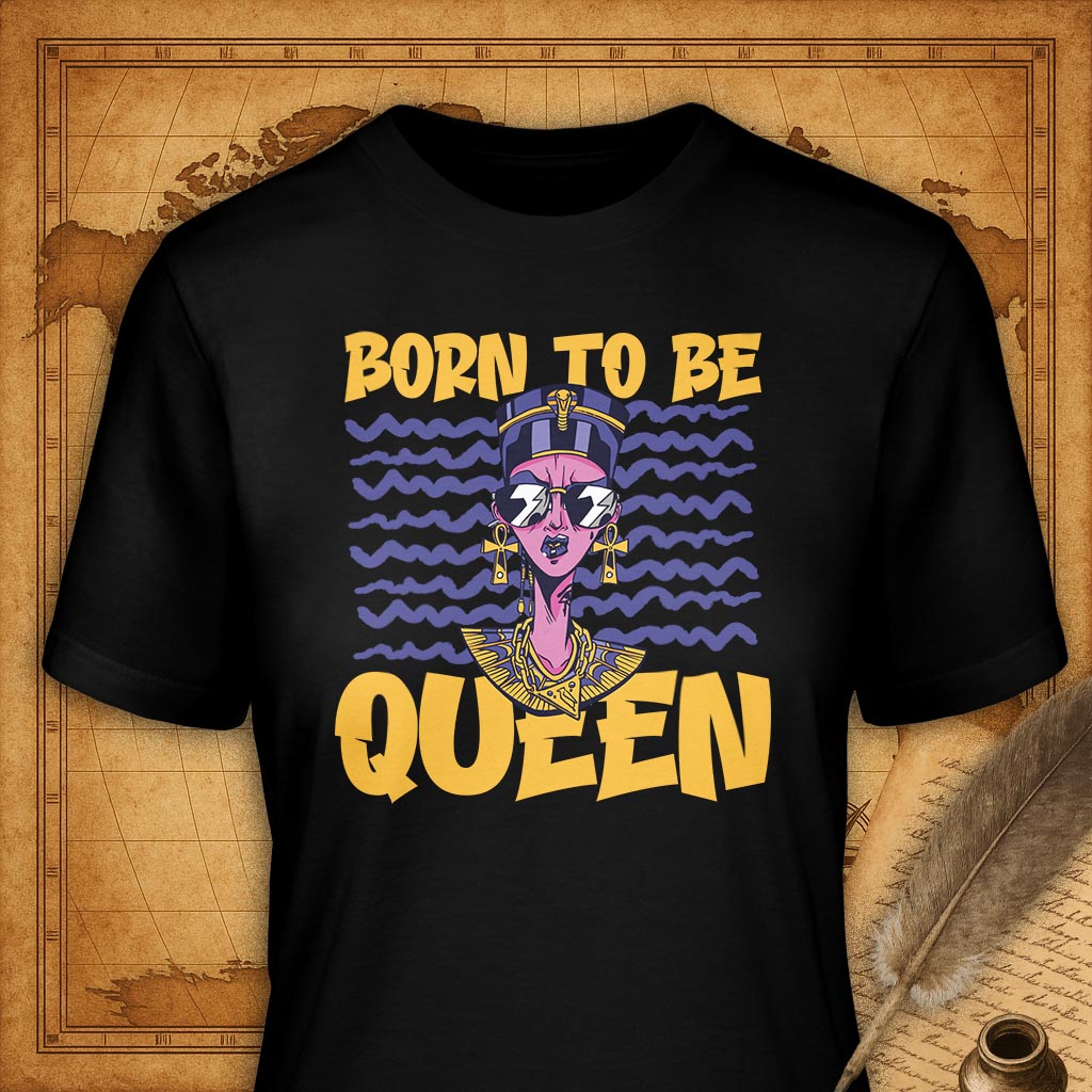 Born to be Queen T-Shirt-T-Shirt-My Store-Black-S-Ink and Empire