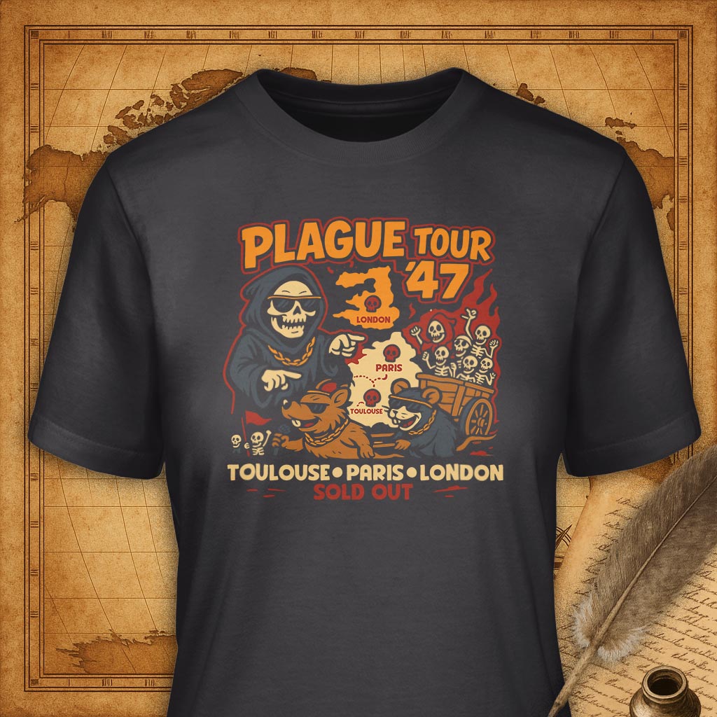 Plague Tour '47 T-Shirt-T-Shirt-My Store-Dark Grey-S-Ink and Empire