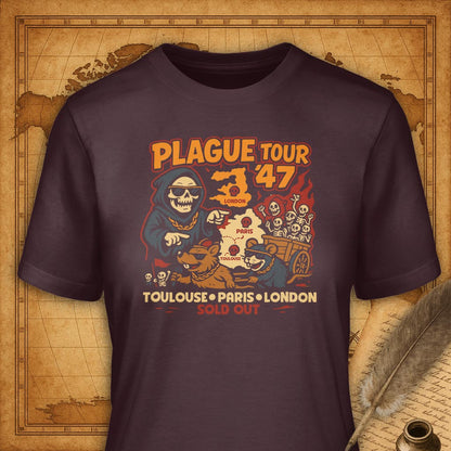 Plague Tour '47 T-Shirt-T-Shirt-My Store-Maroon-S-Ink and Empire