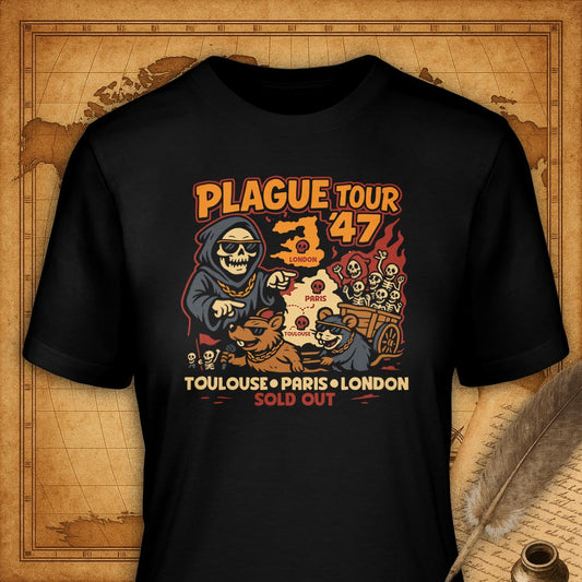 Plague Tour '47 T-Shirt-T-Shirt-My Store-Black-S-Ink and Empire