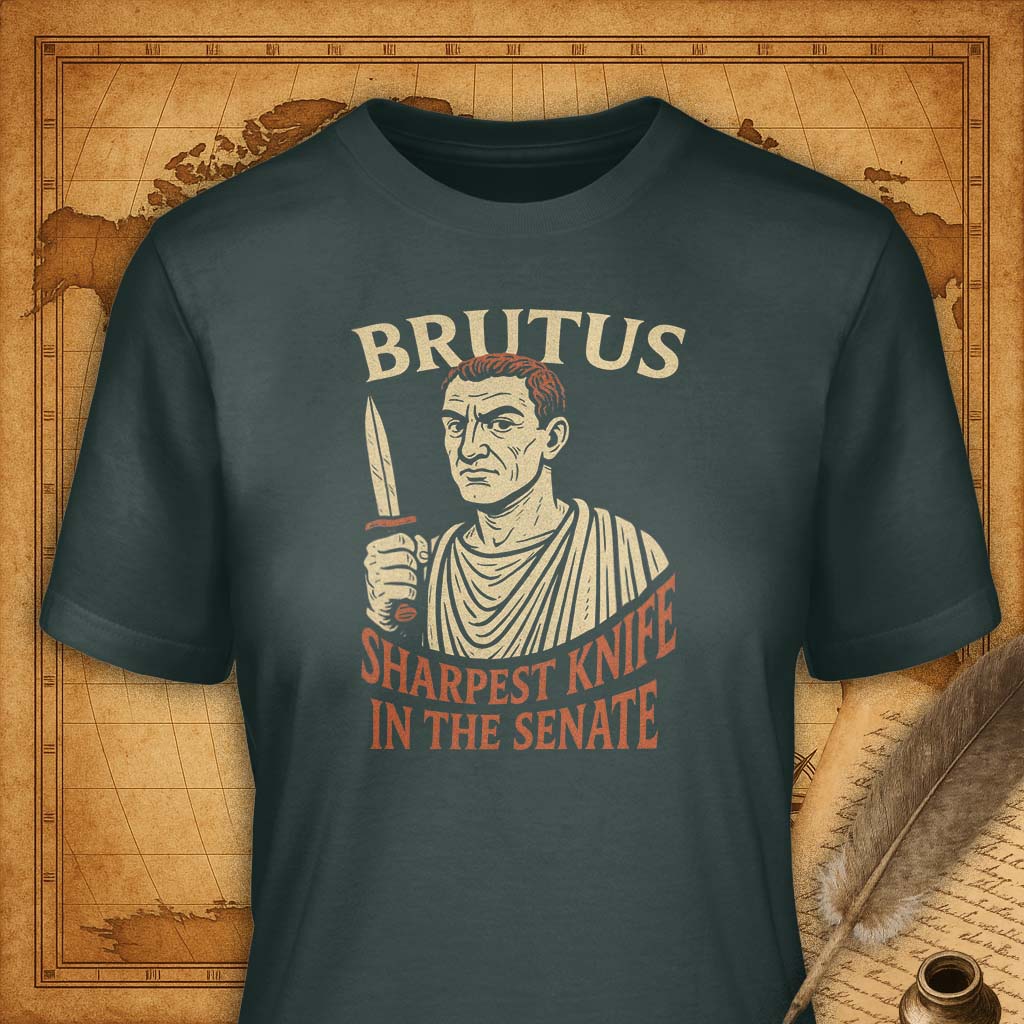 Brutus - Sharpest Knife in the Senate T-Shirt-T-Shirt-My Store-Forest Green-S-Ink and Empire