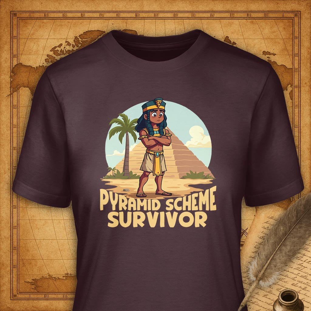 Pyramid Scheme Survivor T-Shirt-T-Shirt-My Store-Maroon-S-Ink and Empire