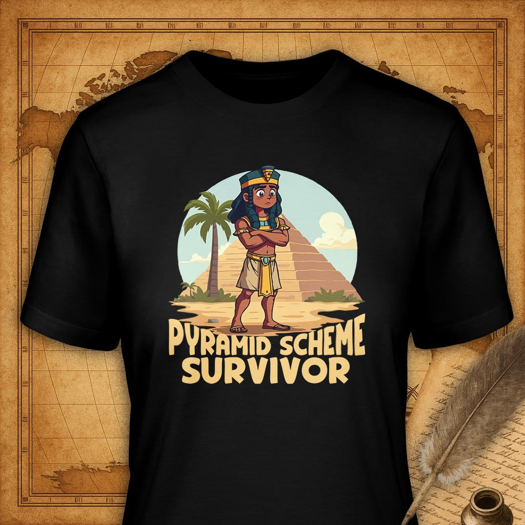 Pyramid Scheme Survivor T-Shirt-T-Shirt-My Store-Black-S-Ink and Empire