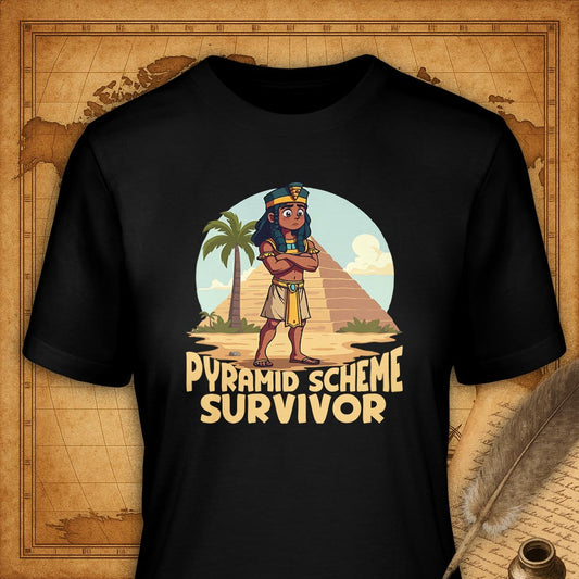 Pyramid Scheme Survivor T-Shirt-T-Shirt-My Store-Black-S-Ink and Empire