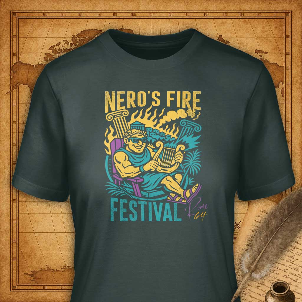 Nero's Fire Festival T-Shirt-T-Shirt-My Store-Forest Green-S-Ink and Empire