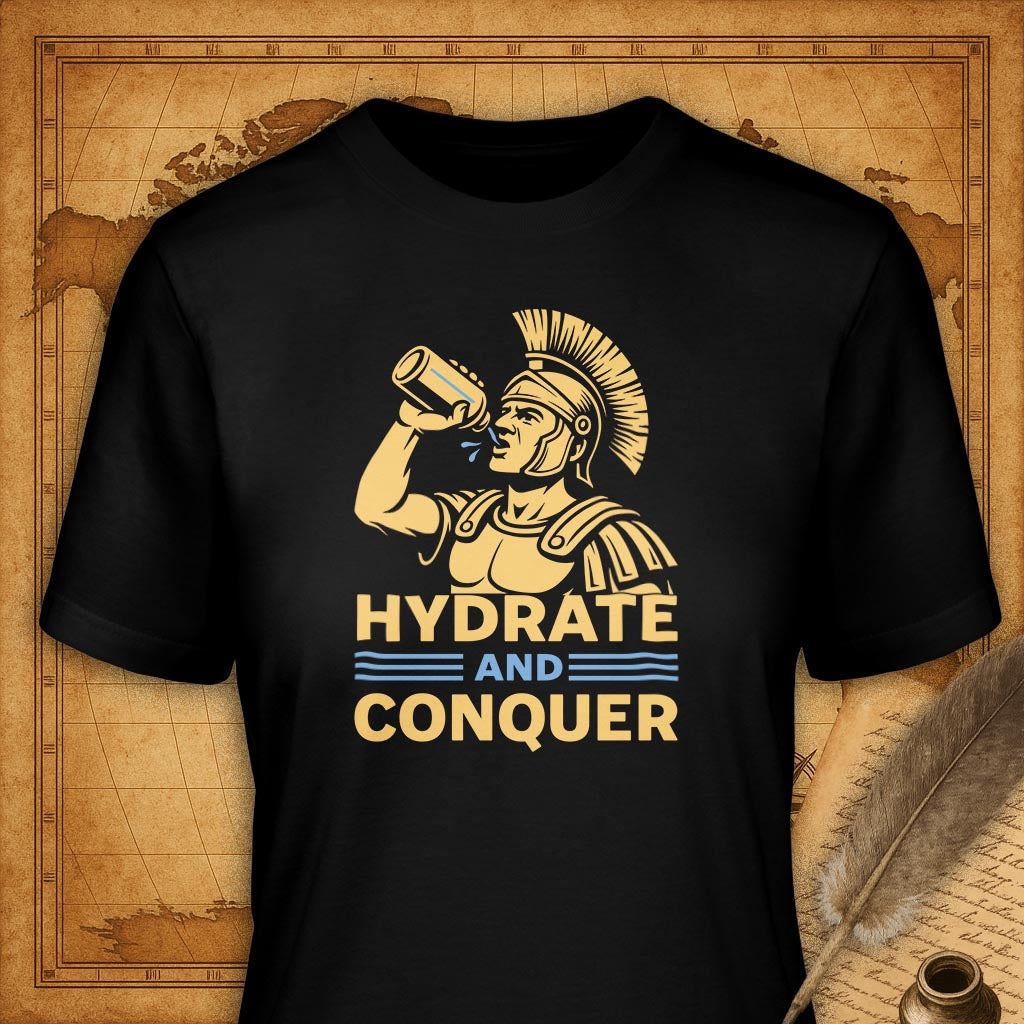 Hydrate and Conquer T-Shirt-T-Shirt-My Store-Black-S-Ink and Empire
