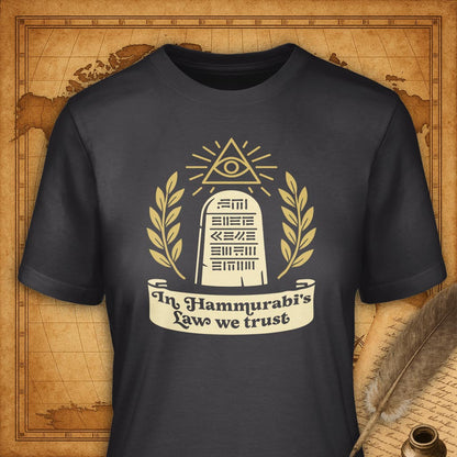 In Hammurabi's Law we trust T-Shirt-T-Shirt-My Store-Dark Grey-S-Ink and Empire