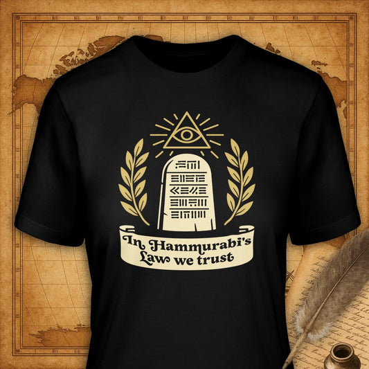 In Hammurabi's Law we trust T-Shirt-T-Shirt-My Store-Black-S-Ink and Empire