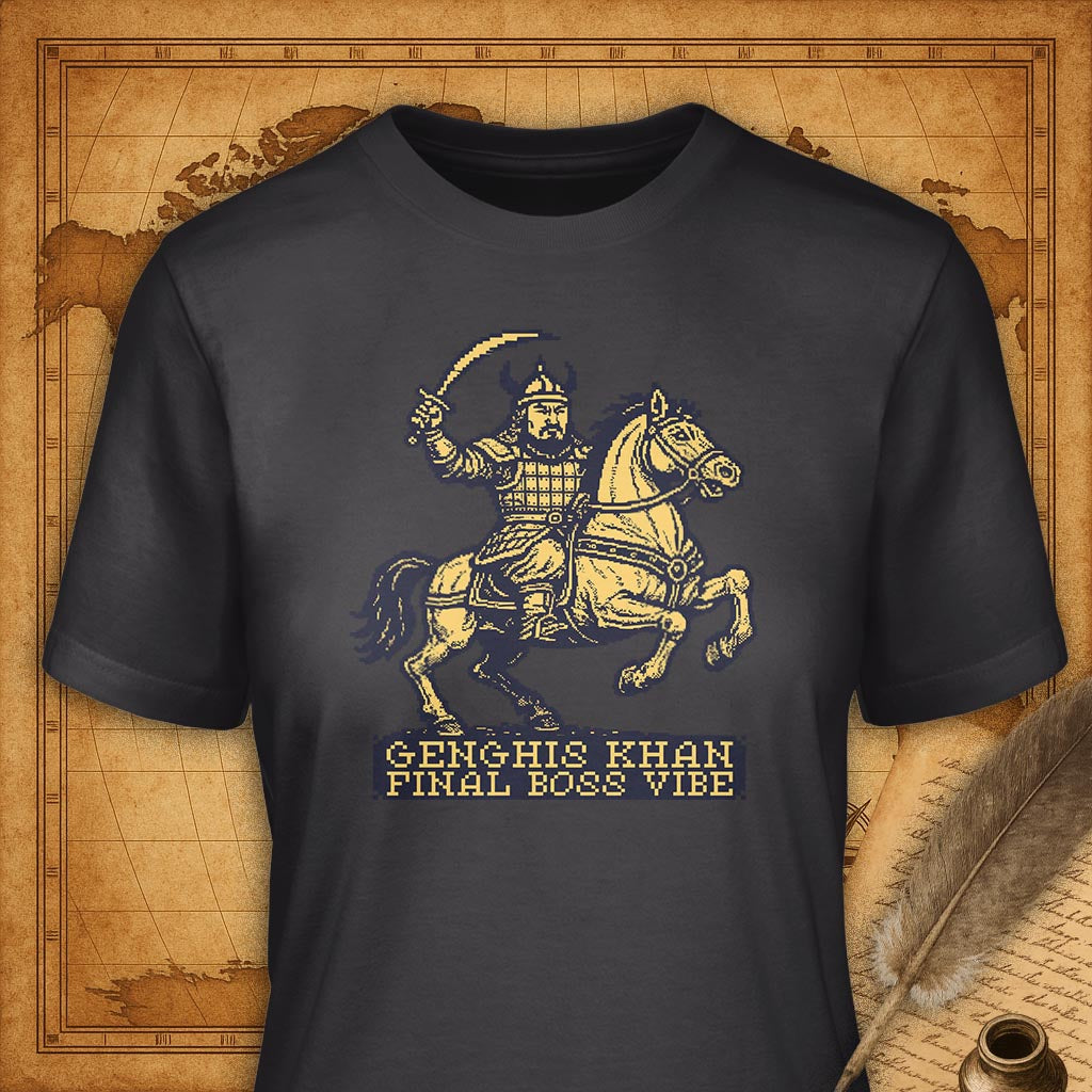 Genghis Khan - Final Boss Vibe T-Shirt-T-Shirt-My Store-Dark Grey-S-Ink and Empire