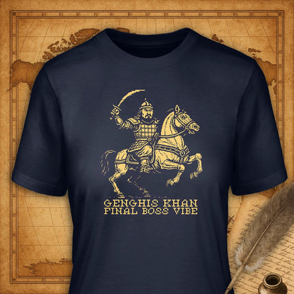 Genghis Khan - Final Boss Vibe T-Shirt-T-Shirt-My Store-Navy-S-Ink and Empire