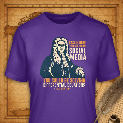 Isaac Newton T-Shirt-T-Shirt-My Store-Purple-S-Ink and Empire