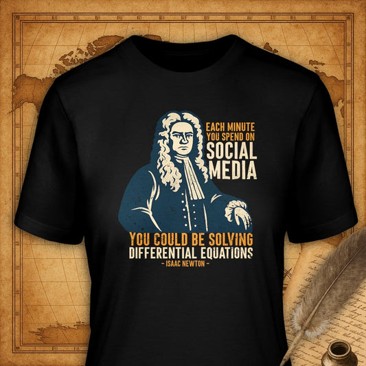 Isaac Newton T-Shirt-T-Shirt-My Store-Black-S-Ink and Empire