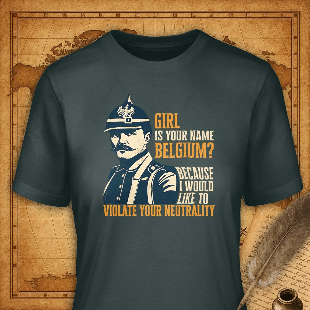 Girl are you Belgium? T-Shirt-T-Shirt-My Store-Forest Green-S-Ink and Empire