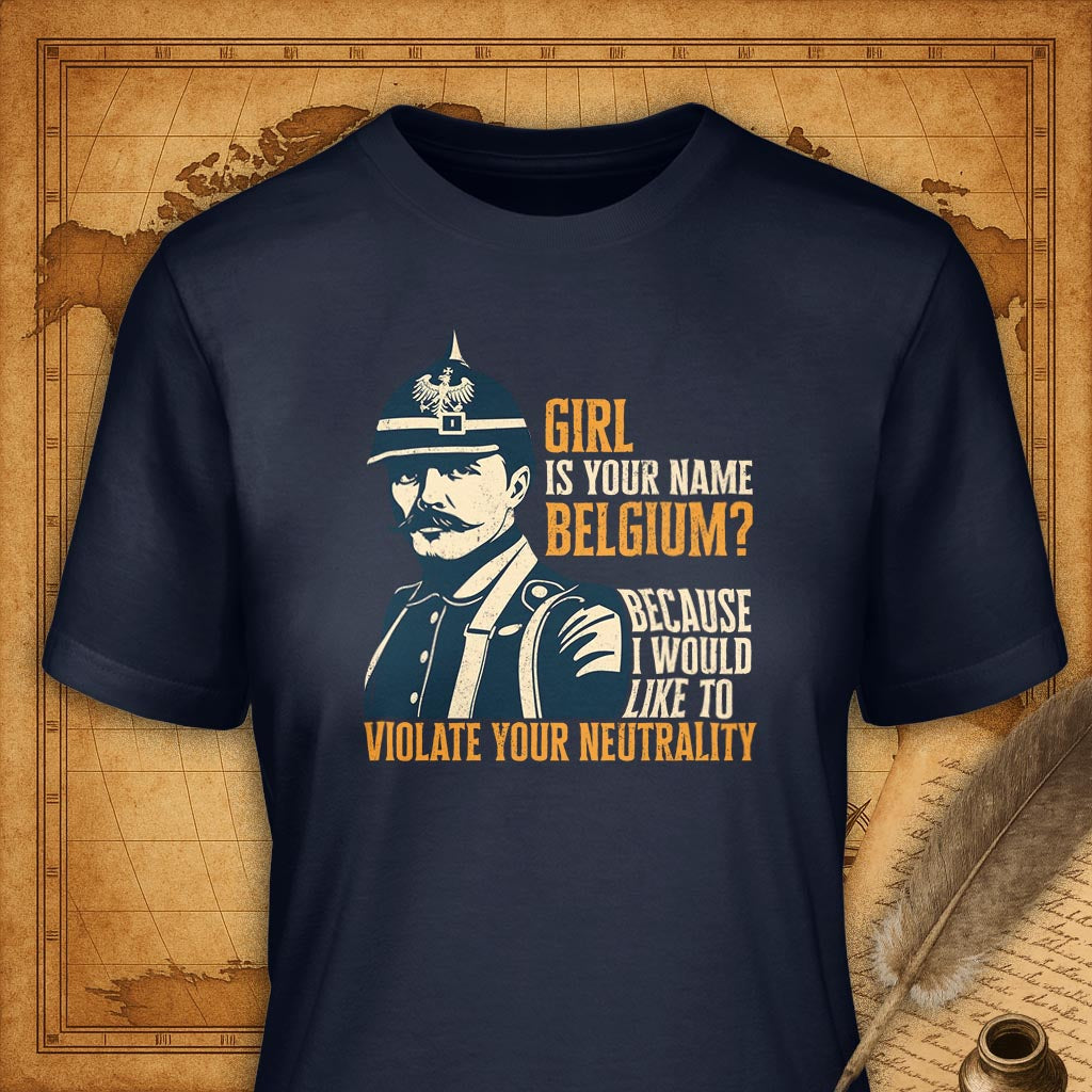 Girl are you Belgium? T-Shirt-T-Shirt-My Store-Navy-S-Ink and Empire