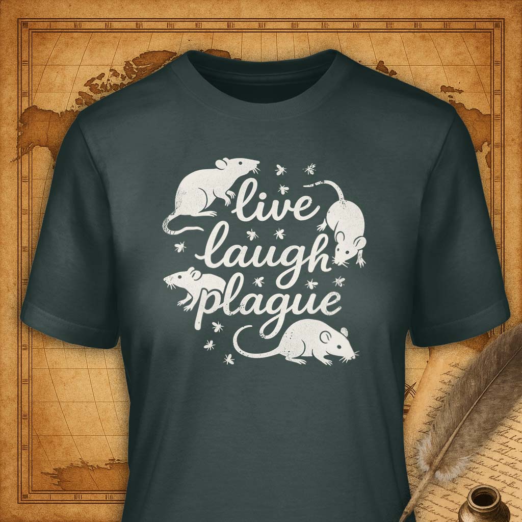 Live, laugh, plague T-Shirt-T-Shirt-My Store-Forest Green-S-Ink and Empire