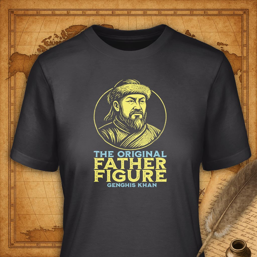 Genghis Khan - The original father figure T-Shirt-T-Shirt-My Store-Dark Grey-S-Ink and Empire
