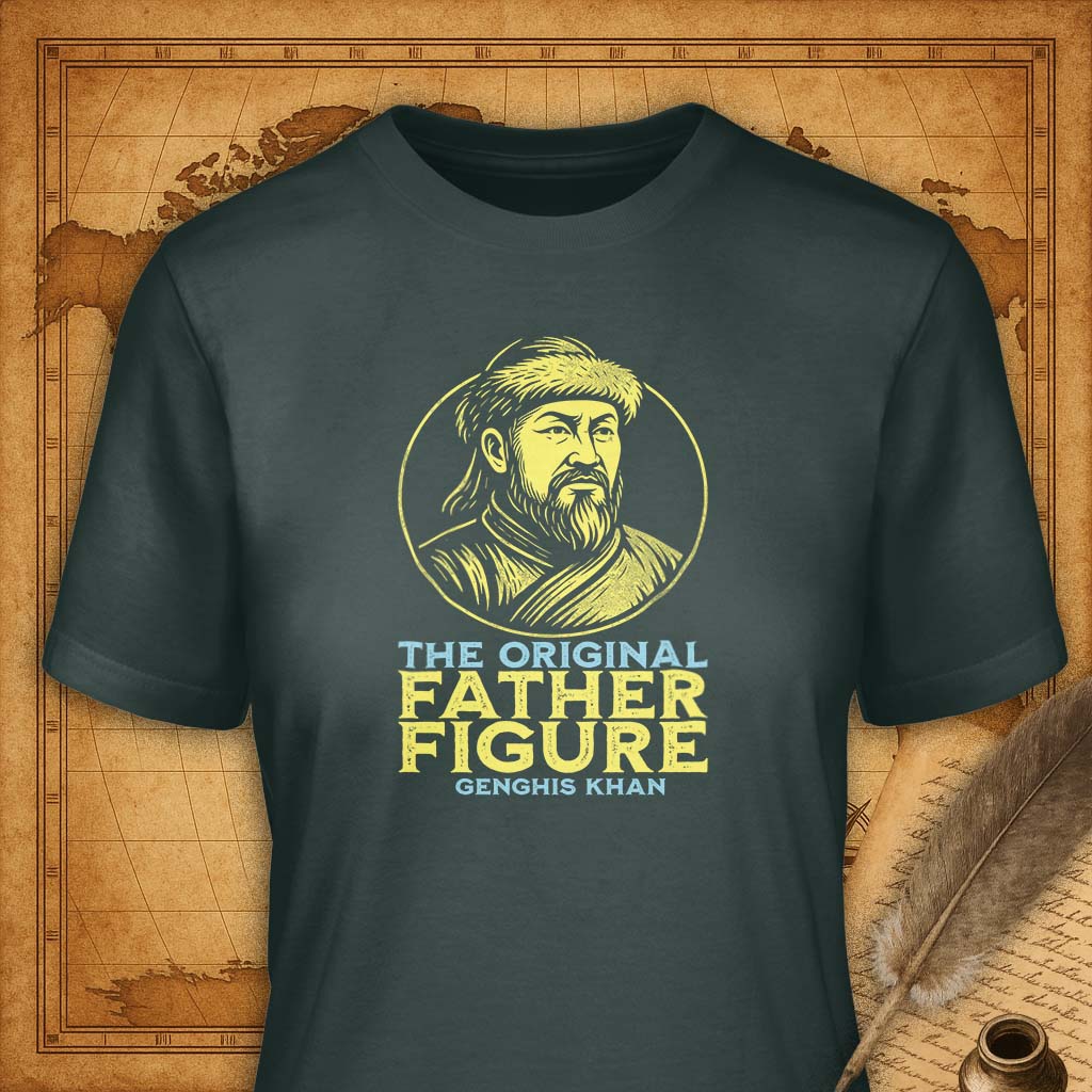 Genghis Khan - The original father figure T-Shirt-T-Shirt-My Store-Forest Green-S-Ink and Empire