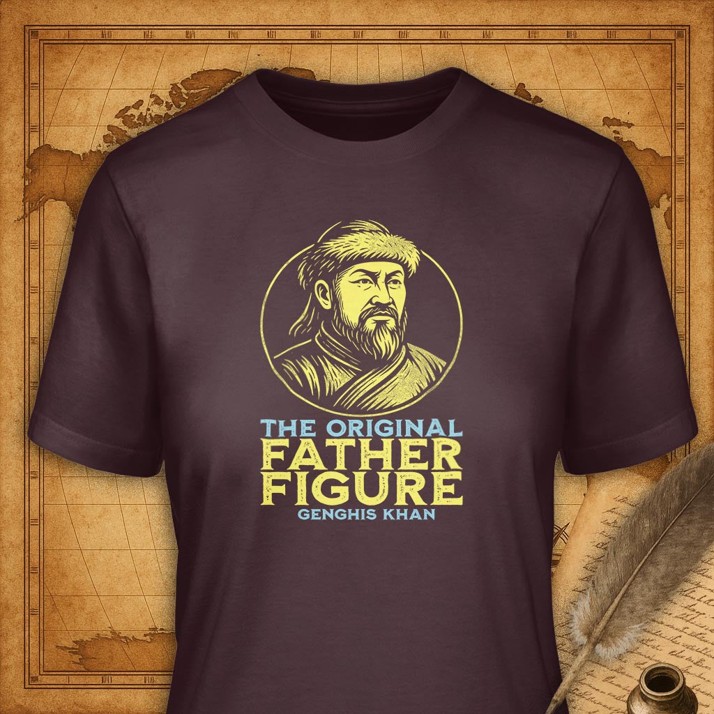 Genghis Khan - The original father figure T-Shirt-T-Shirt-My Store-Maroon-S-Ink and Empire