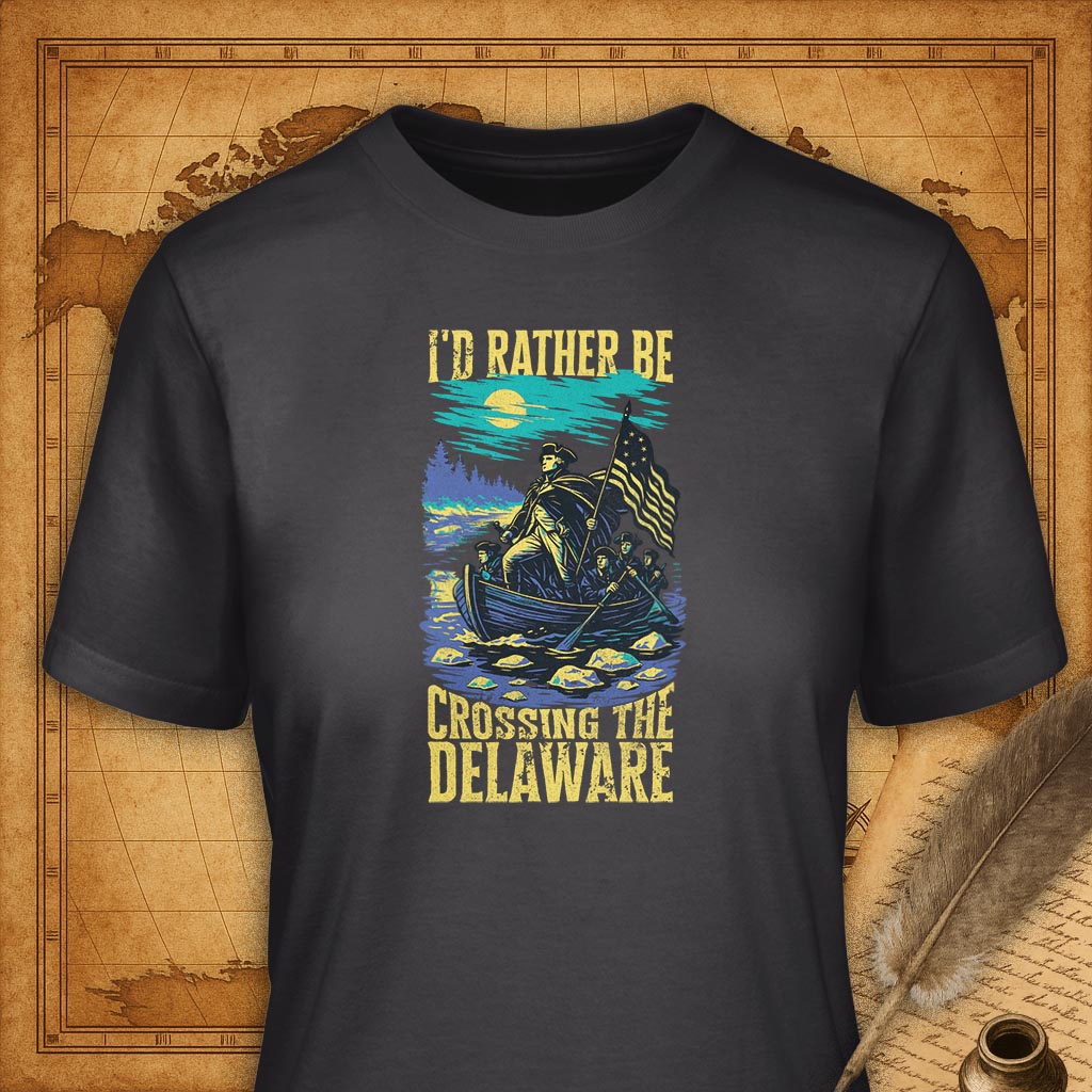 I'd rather be crossing the Delaware T-Shirt-T-Shirt-My Store-Dark Grey-S-Ink and Empire
