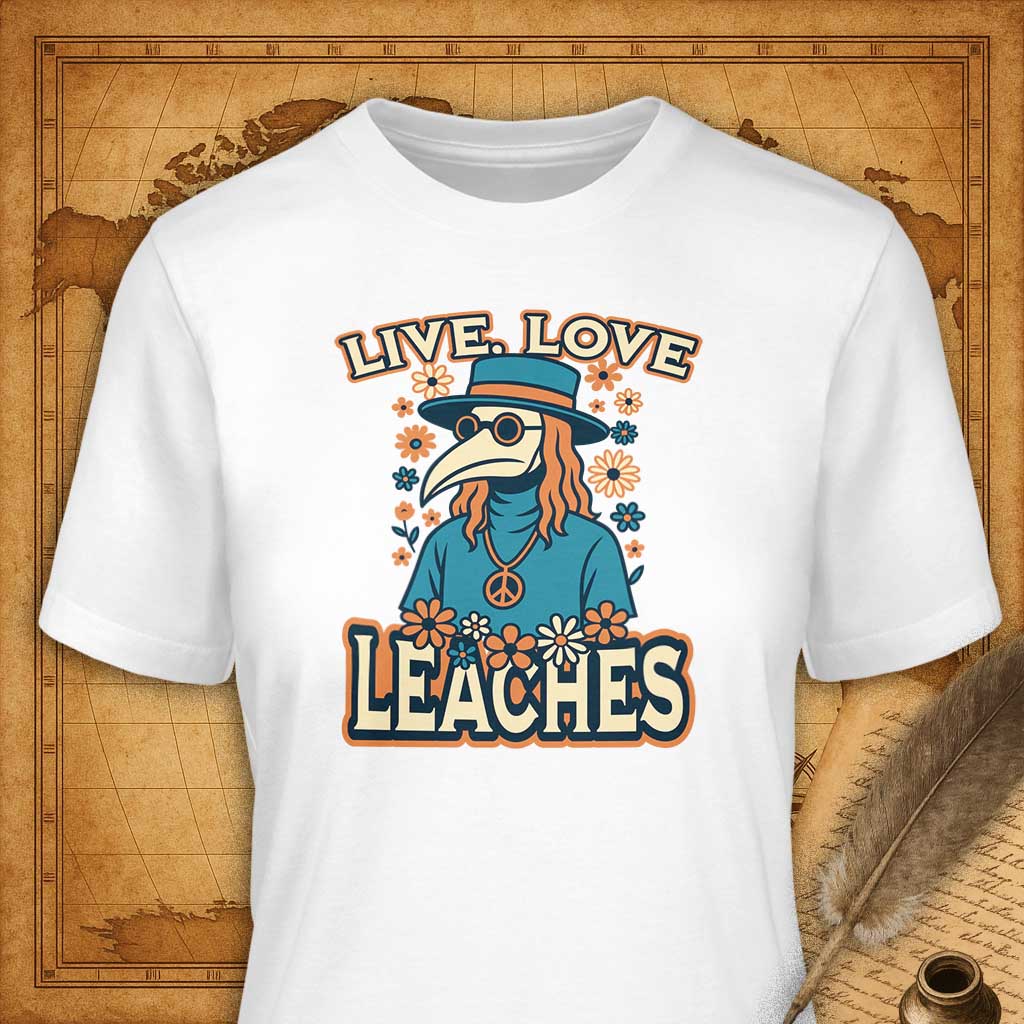 Live Love Leaches T-Shirt-T-Shirt-My Store-White-S-Ink and Empire
