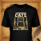 I worshiped cats before it was cool T-Shirt-T-Shirt-My Store-Black-S-Ink and Empire