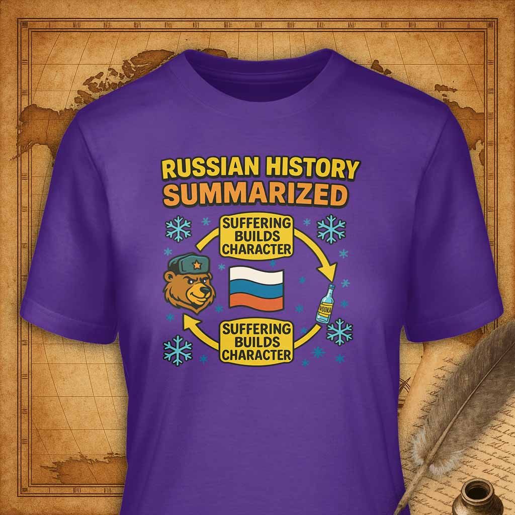 Russian History Summarized T-Shirt-T-Shirt-My Store-Purple-S-Ink and Empire