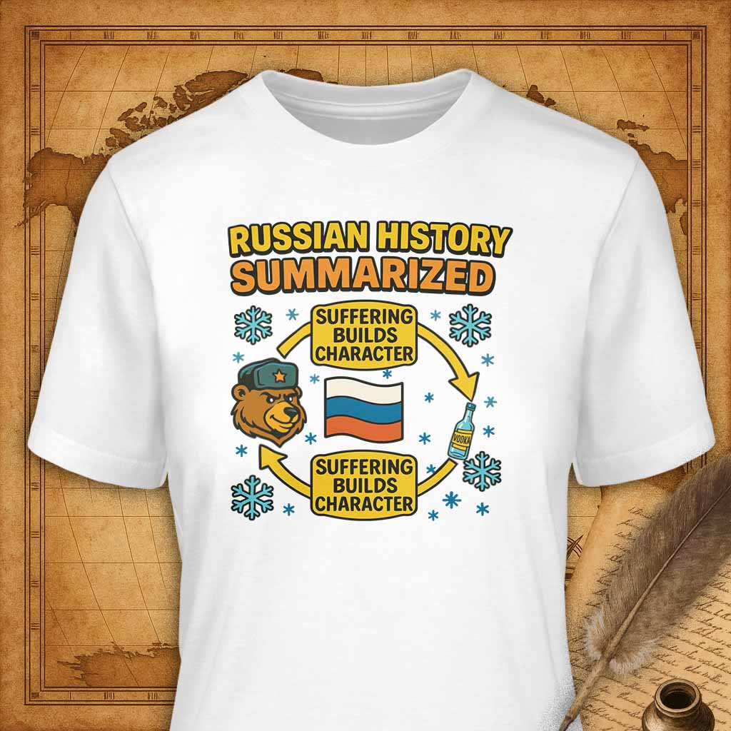 Russian History Summarized T-Shirt-T-Shirt-My Store-White-S-Ink and Empire