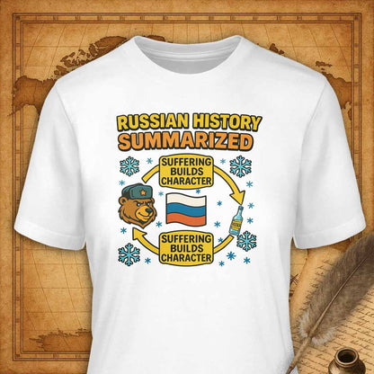 Russian History Summarized T-Shirt-T-Shirt-My Store-White-S-Ink and Empire