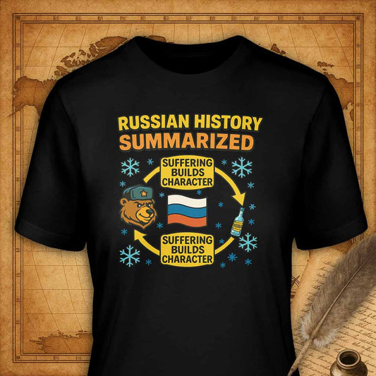 Russian History Summarized T-Shirt-T-Shirt-My Store-Black-S-Ink and Empire
