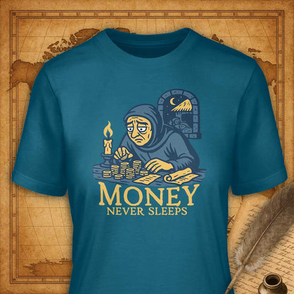 Money never sleeps T-Shirt-T-Shirt-My Store-Deep Teal-S-Ink and Empire