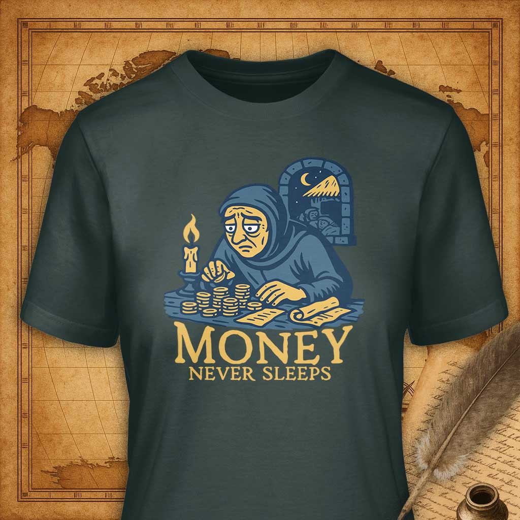 Money never sleeps T-Shirt-T-Shirt-My Store-Forest Green-S-Ink and Empire