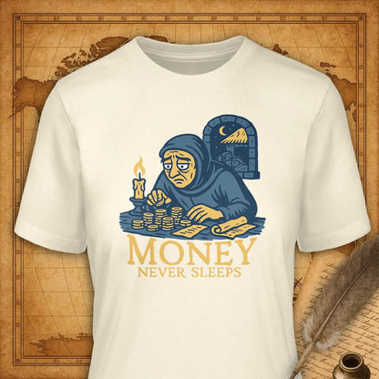 Money never sleeps T-Shirt-T-Shirt-My Store-Natural-S-Ink and Empire