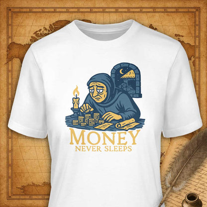 Money never sleeps T-Shirt-T-Shirt-My Store-White-S-Ink and Empire