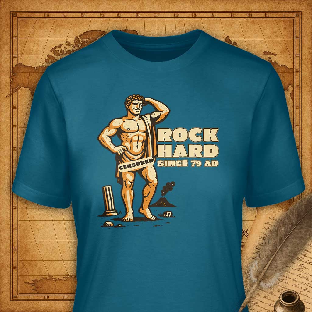 Rock Hard – Since 79 AD T-Shirt-T-Shirt-My Store-Deep Teal-S-Ink and Empire